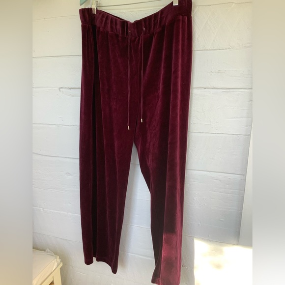 Jones New York cozy velour pants new 3x burgundy - Picture 2 of 5